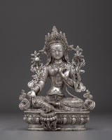 silver-green-tara-statue