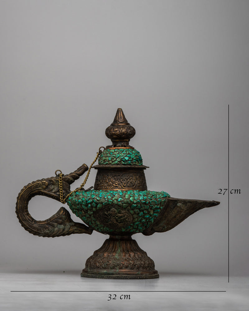 Tibetan Green Tea Pot | Authentic Vessel for Traditional Tea Rituals