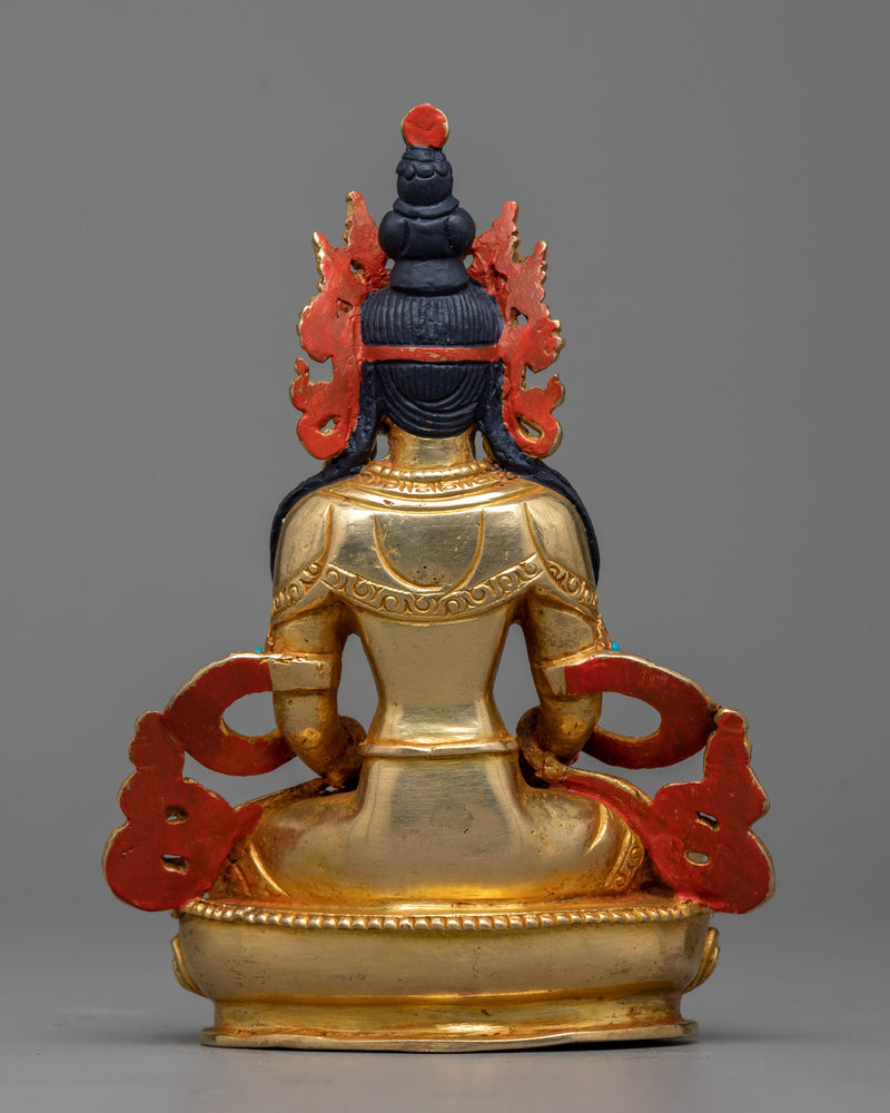 Immortal Bodhisattva Amitayus Statue | 24K Gold Gilded Essence