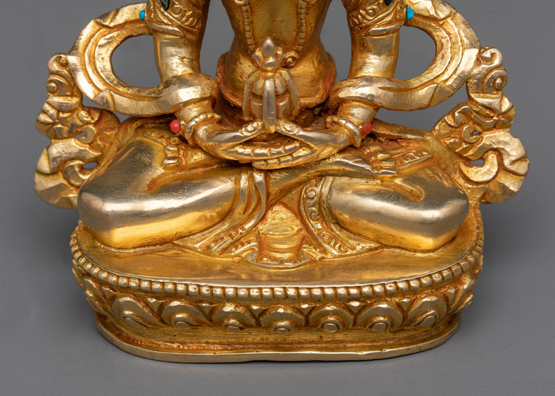 Immortal Bodhisattva Amitayus Statue | 24K Gold Gilded Essence
