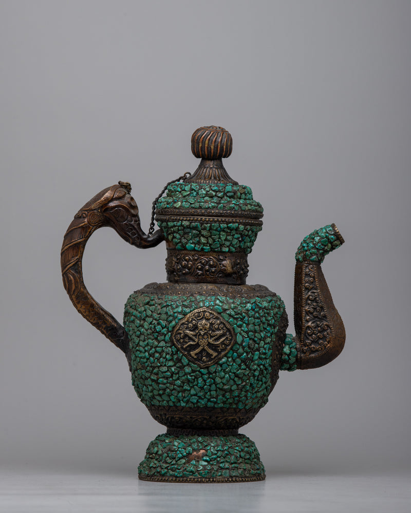 Turquoise Tea Pot | Artisanal Craftsmanship for Collector Enthusiasts