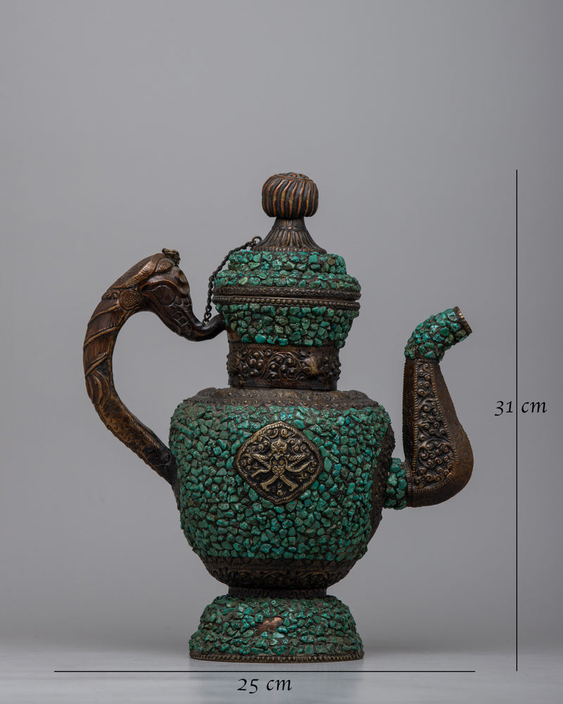 Turquoise Tea Pot | Artisanal Craftsmanship for Collector Enthusiasts