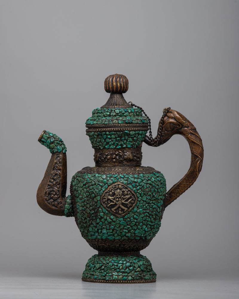 Turquoise Tea Pot | Artisanal Craftsmanship for Collector Enthusiasts