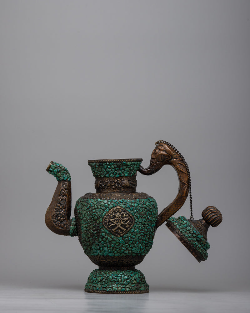 Turquoise Tea Pot | Artisanal Craftsmanship for Collector Enthusiasts