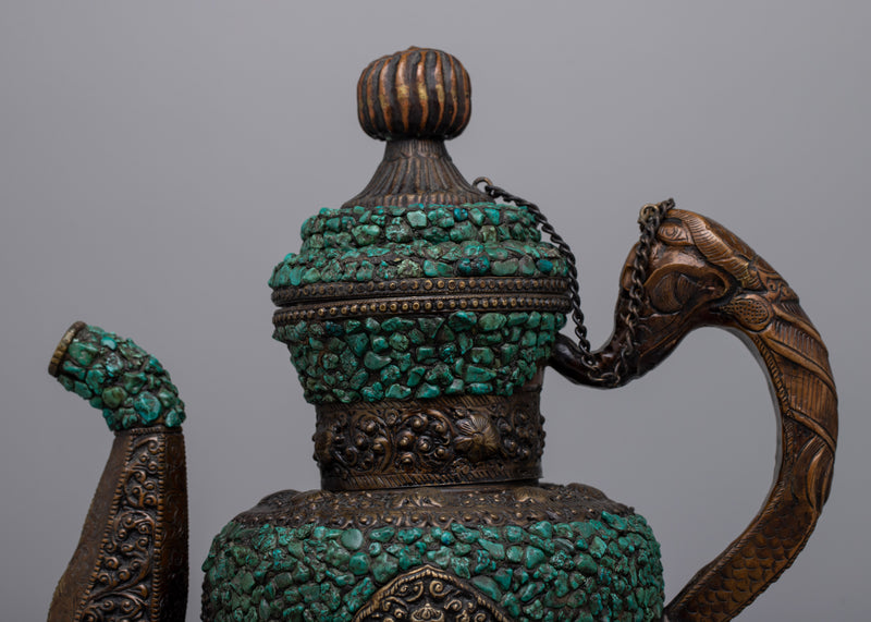 Turquoise Tea Pot | Artisanal Craftsmanship for Collector Enthusiasts