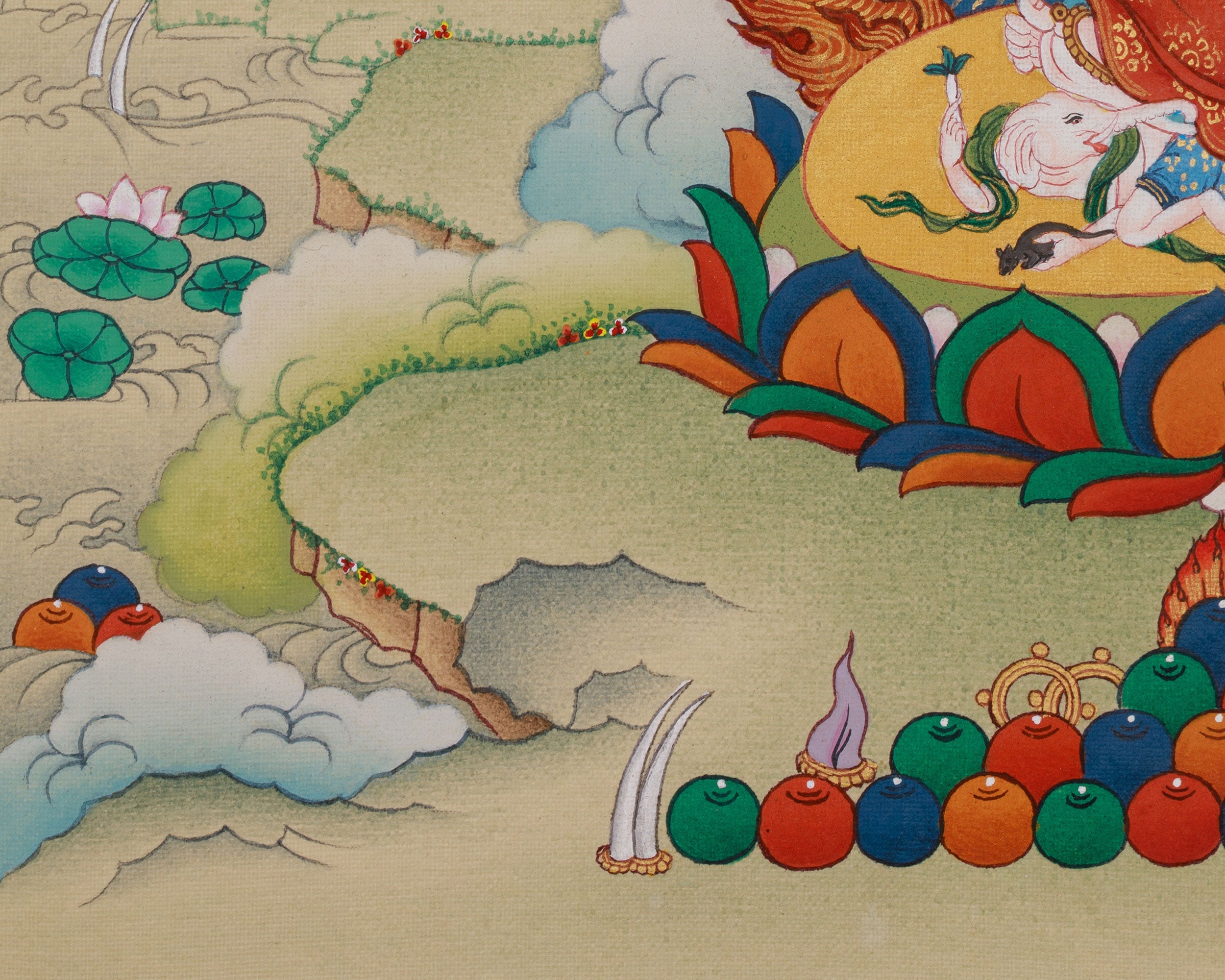 Protector Deity White Mahakala Thangka | Vajradharma Artwork