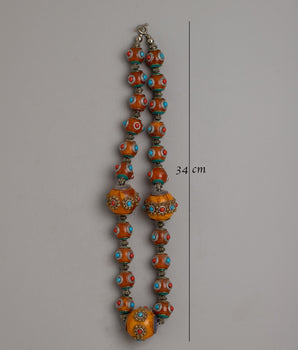 White Metal Amber Necklace | Infuse Elegance with Unique Amber Accents