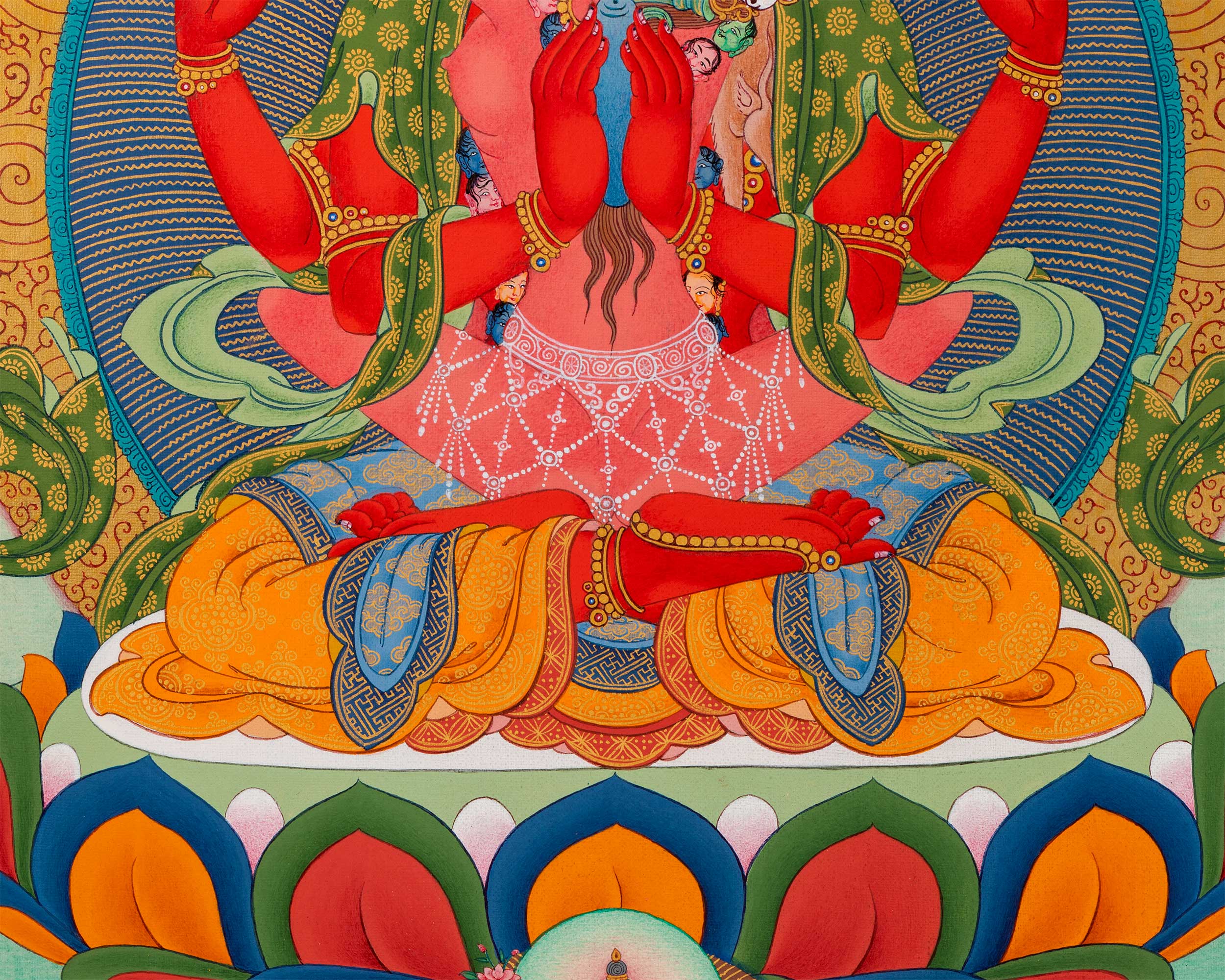 Gyalwa Gyasto Mandala | Chenresig with Vajravarahi Thangka