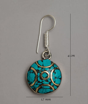 Silver Turquoise Earrings Set | Infusing Elegance and Natural Charm