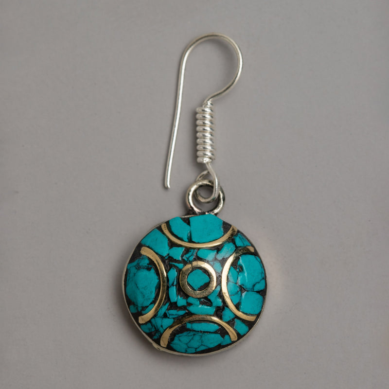 Silver Turquoise Earrings Set | Infusing Elegance and Natural Charm