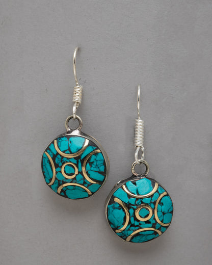 Silver Turquoise Earrings Set | Infusing Elegance and Natural Charm