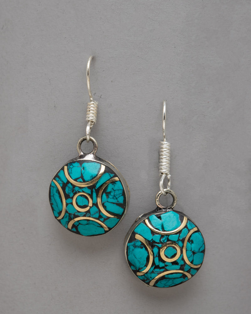 Silver Turquoise Earrings Set | Infusing Elegance and Natural Charm