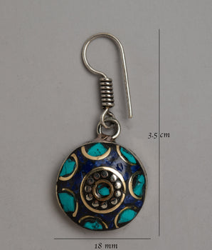 Women's Turquoise Earrings Set | White Metal for Timeless Beauty