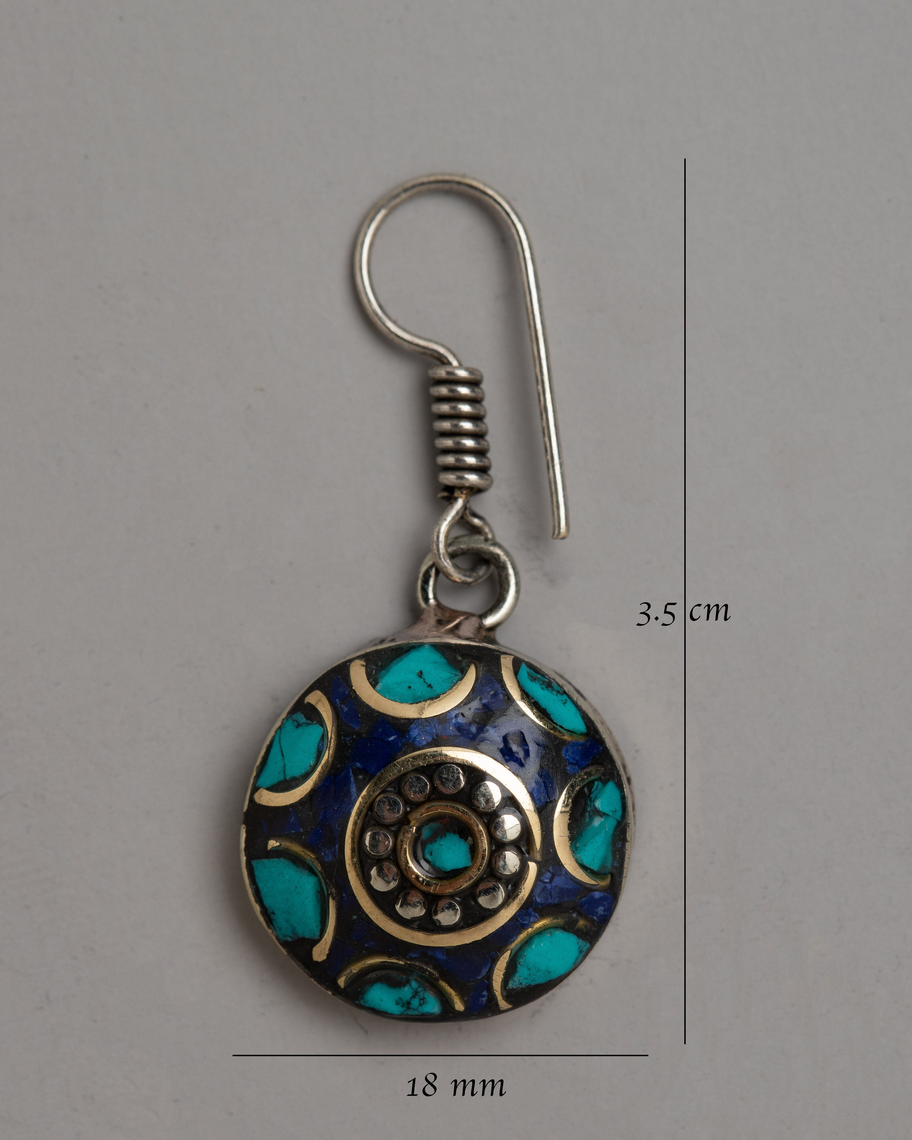 Women's Turquoise Earrings Set | White Metal for Timeless Beauty