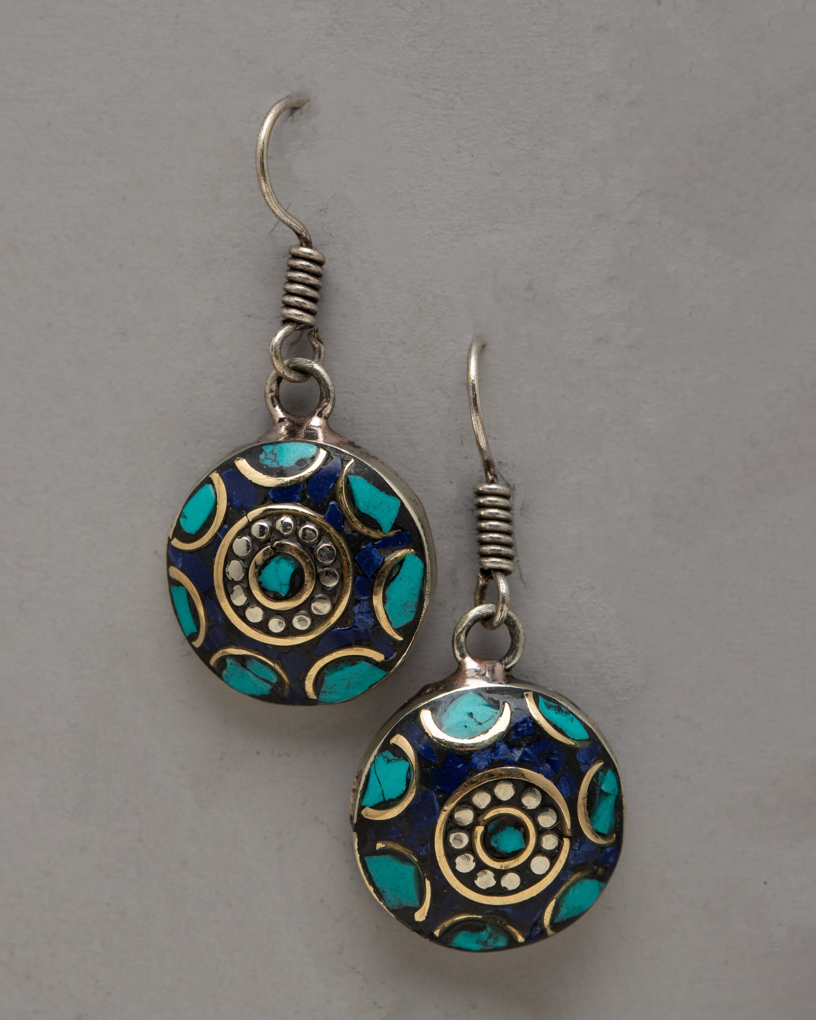 Women's Turquoise Earrings Set | White Metal for Timeless Beauty