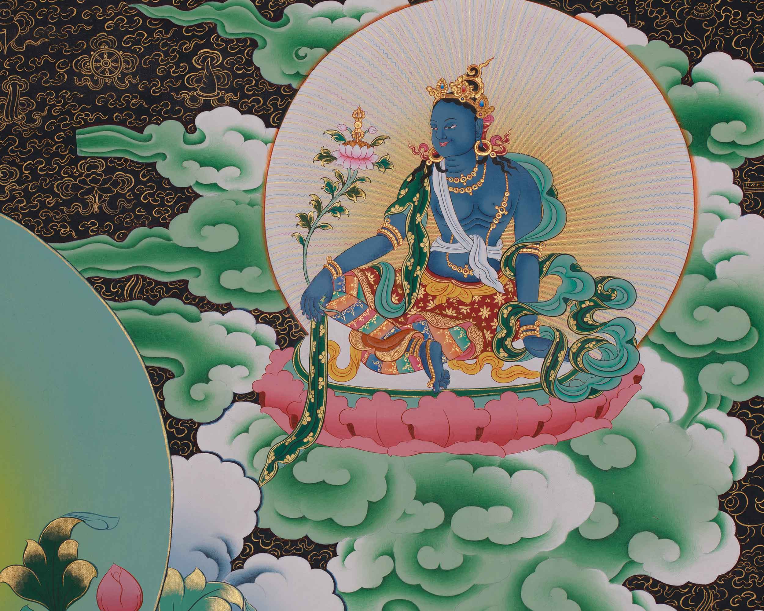 Divine Standing Chenrezig Thangka | Embodiment of Compassion