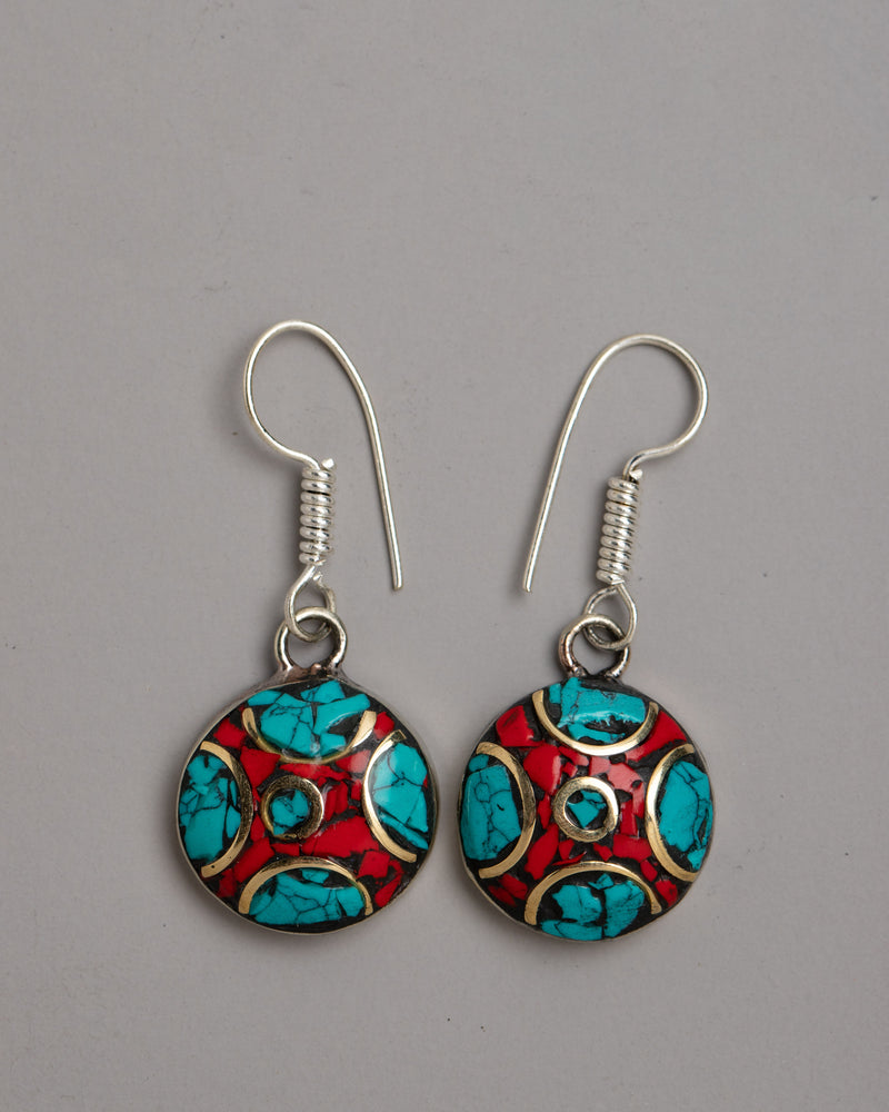 Turquoise and Coral Earrings Set | Elevate Your Style for Effortless Bohemian Charm