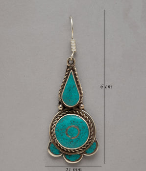 Silver Earring Set | Featuring Turquoise Stones and Silver Plating