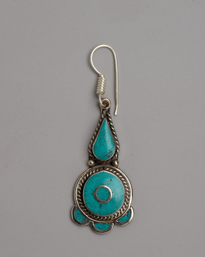 Silver Earring Set | Featuring Turquoise Stones and Silver Plating