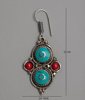 Turquoise Dangle Earrings | Fashionable Silver Earrings for Casual or Formal Wear