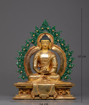 Buddha Amitabha Prayer Statue | Crafted in Copper, Invoking Peace and Enlightenment