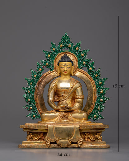 Buddha Amitabha Prayer Statue | Crafted in Copper, Invoking Peace and Enlightenment