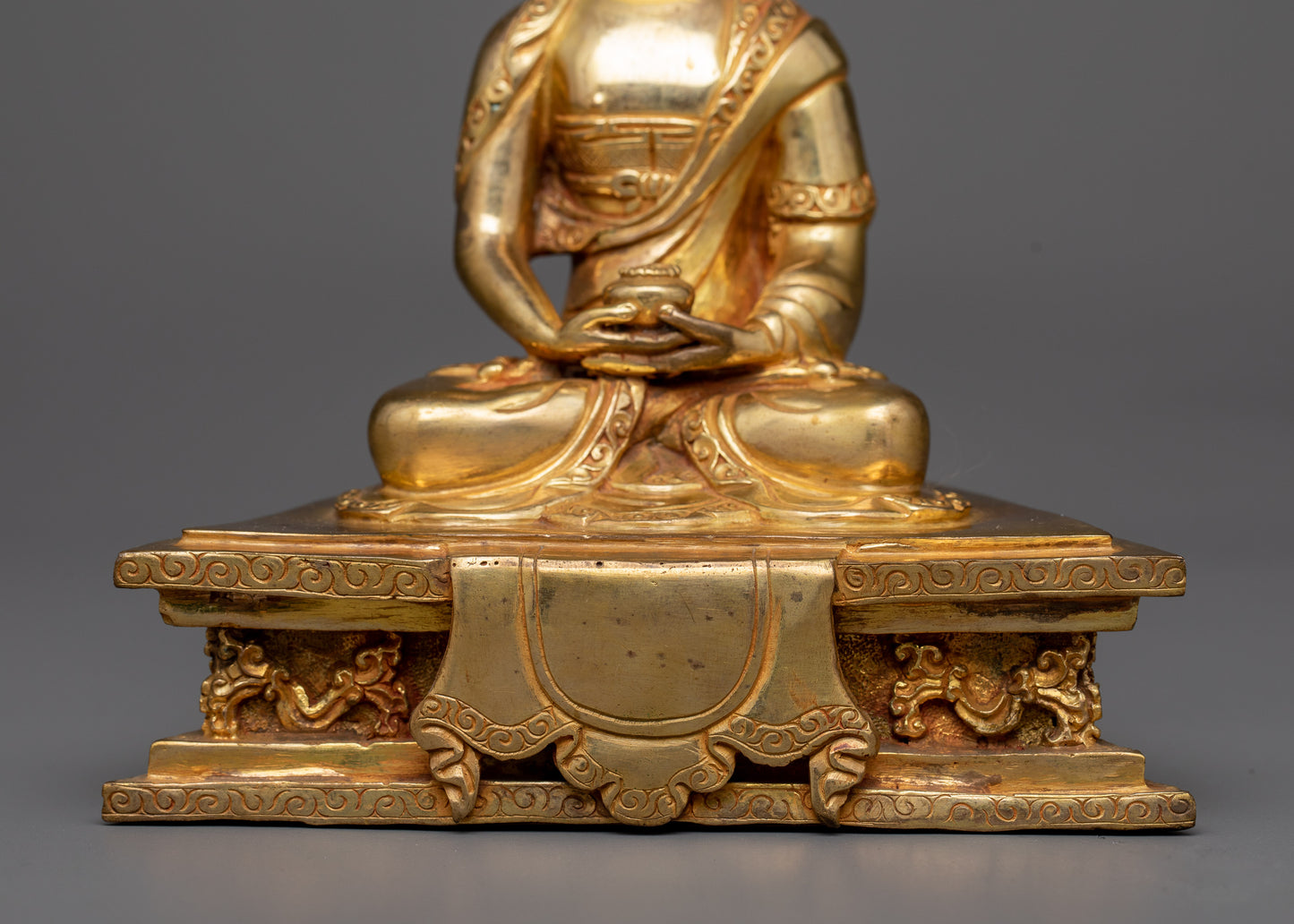 Buddha Amitabha Prayer Statue | Crafted in Copper, Invoking Peace and Enlightenment