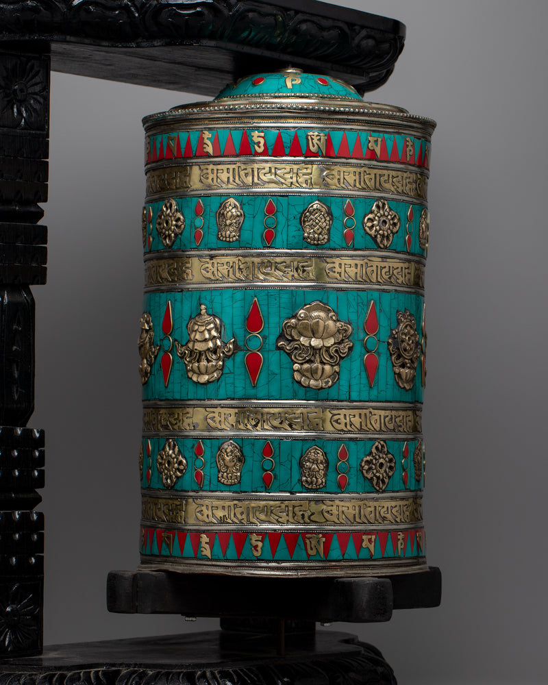 Auspicious Decor Prayer Wheel | Symbol of Spiritual Blessings and Positive Energy