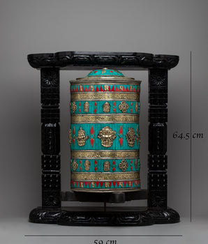 Auspicious Decor Prayer Wheel | Symbol of Spiritual Blessings and Positive Energy