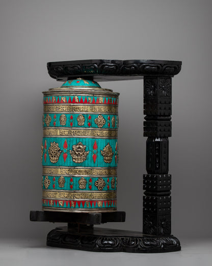 Auspicious Decor Prayer Wheel | Symbol of Spiritual Blessings and Positive Energy