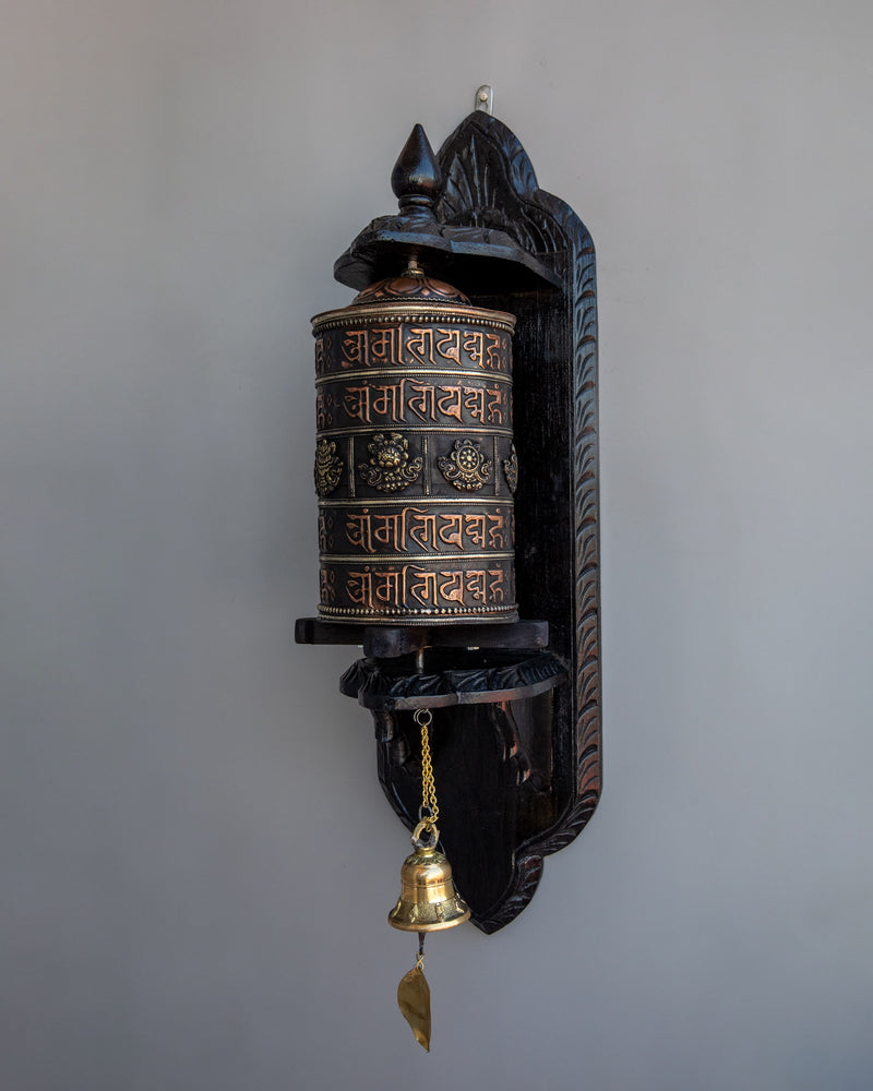 Prayer Wheel with Bell | Harmonious Blend of Spiritual Traditions