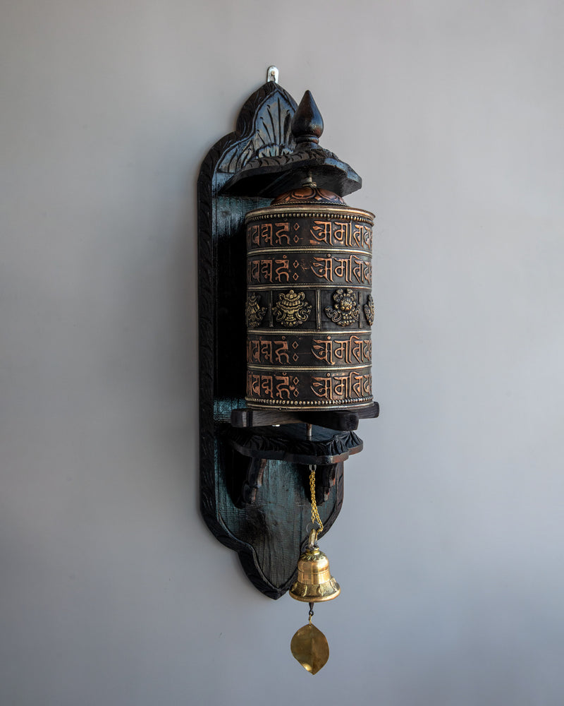 Prayer Wheel with Bell | Harmonious Blend of Spiritual Traditions