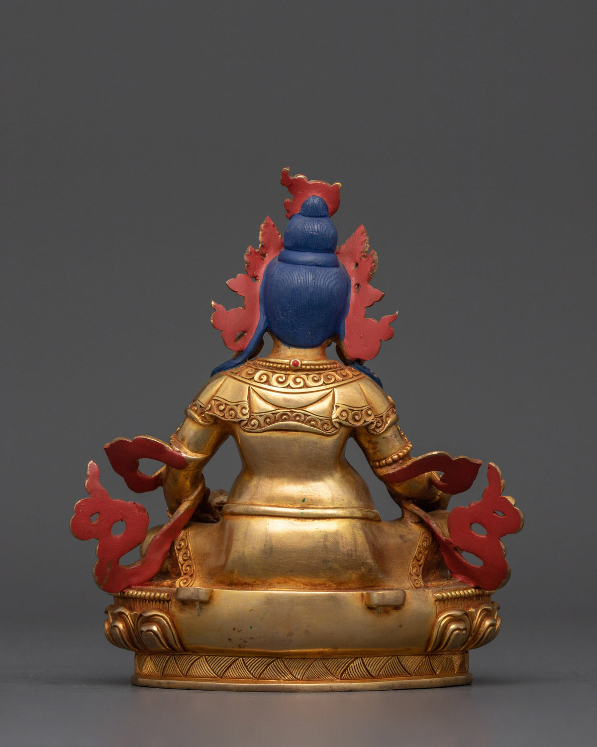 Dzambhala Sculpture for Shrine | 24K Gold Gilded Copper Deity Statue