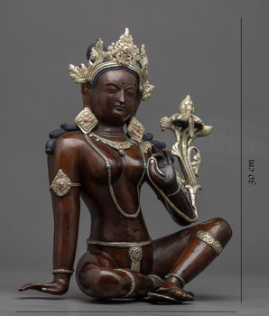 Tara Green Goddess Statue | Traditionally Hand Carved Art