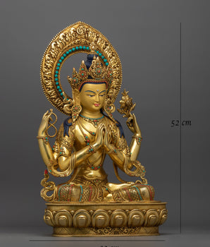 four-armed-chenrezig-sculpture-for-buddhist-shrine