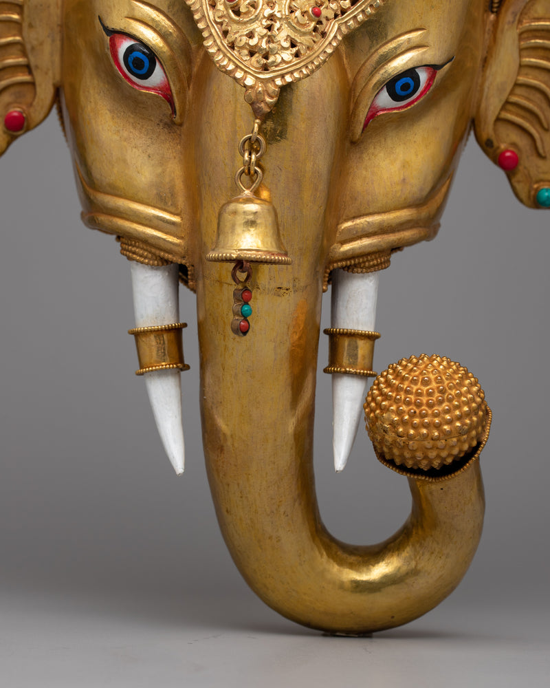 Ganesha Face Wall Hanging | Artistic Decor Infused with Spiritual Symbolism