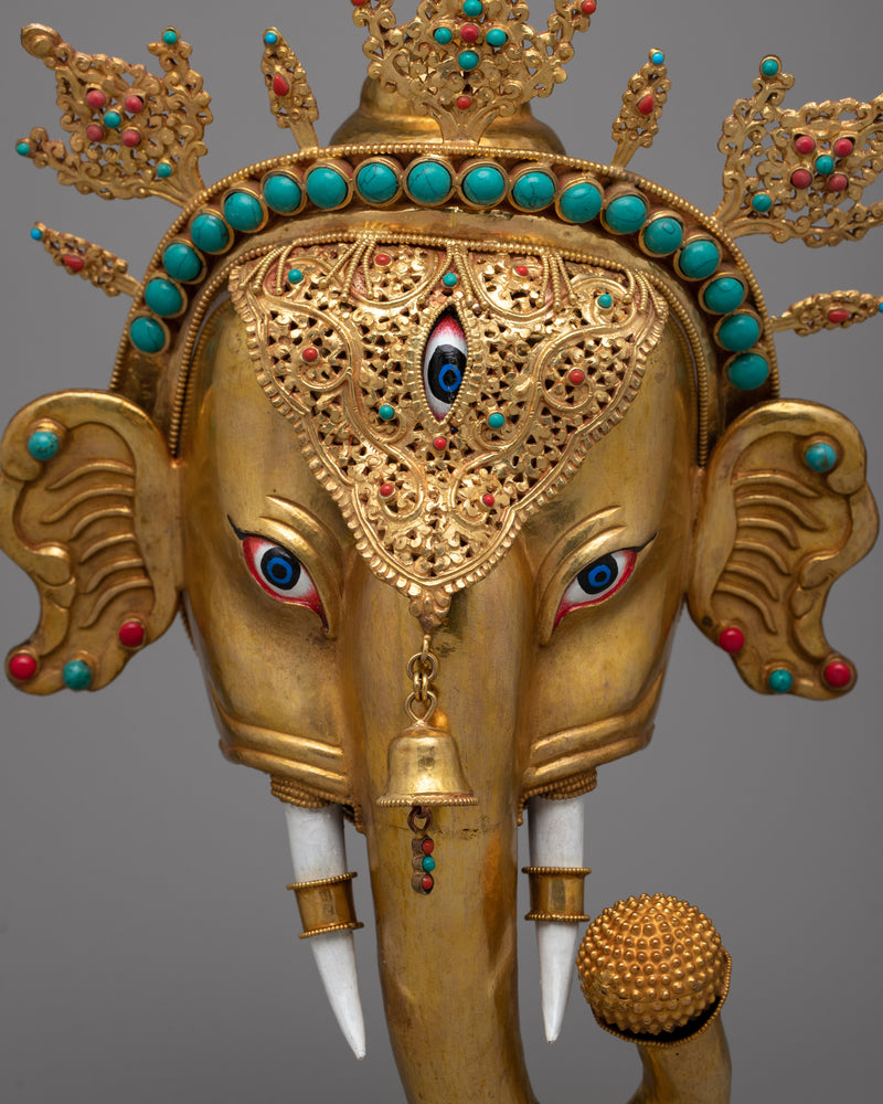 Ganesha Face Wall Hanging | Artistic Decor Infused with Spiritual Symbolism