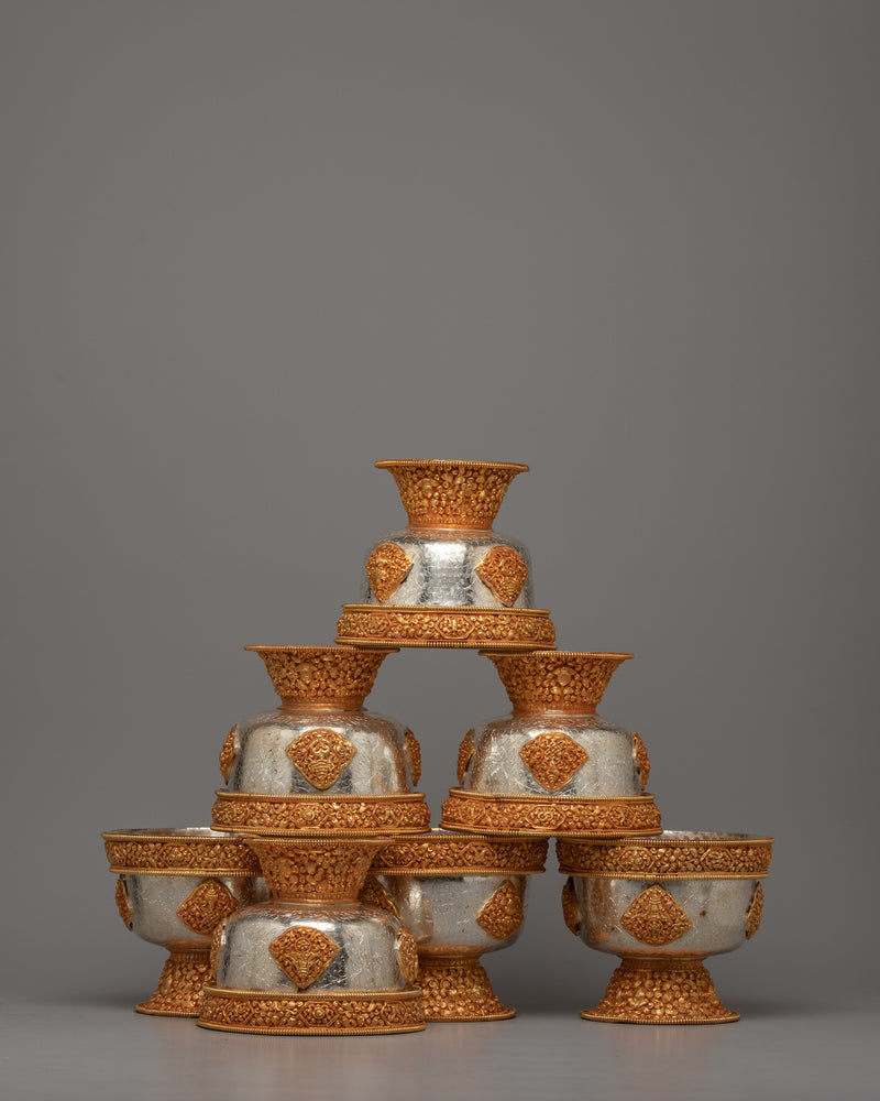 Buddhist Offering Bowl Set | Sacred Vessels for Spiritual Devotion and Ritual Practice