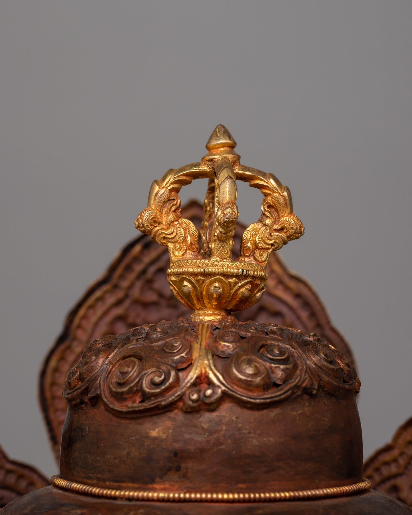 Tibetan Copper Crown | Regal Headpiece for Spiritual Majesty and Cultural Elegance