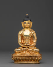 Tibetan Statue of Amitabha Buddha - Handcrafted 24K Gold Gilded