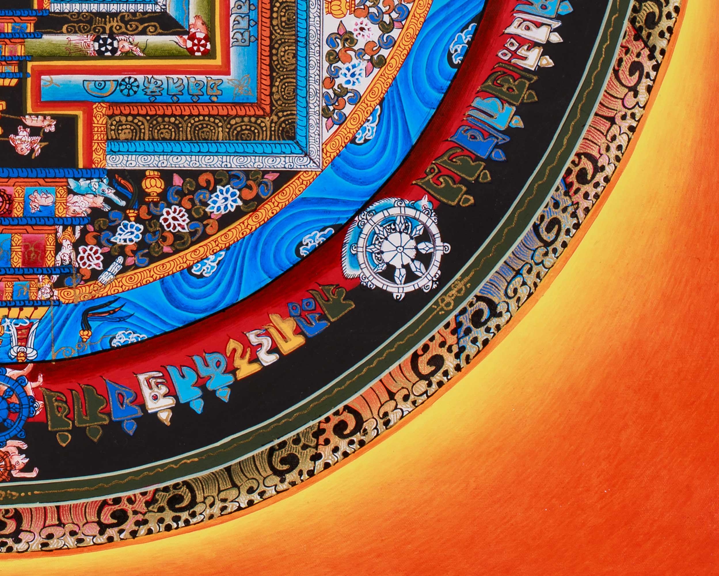 Sacred Kalachakra Mandala Painting | Traditional Tibetan Buddhist Artwork