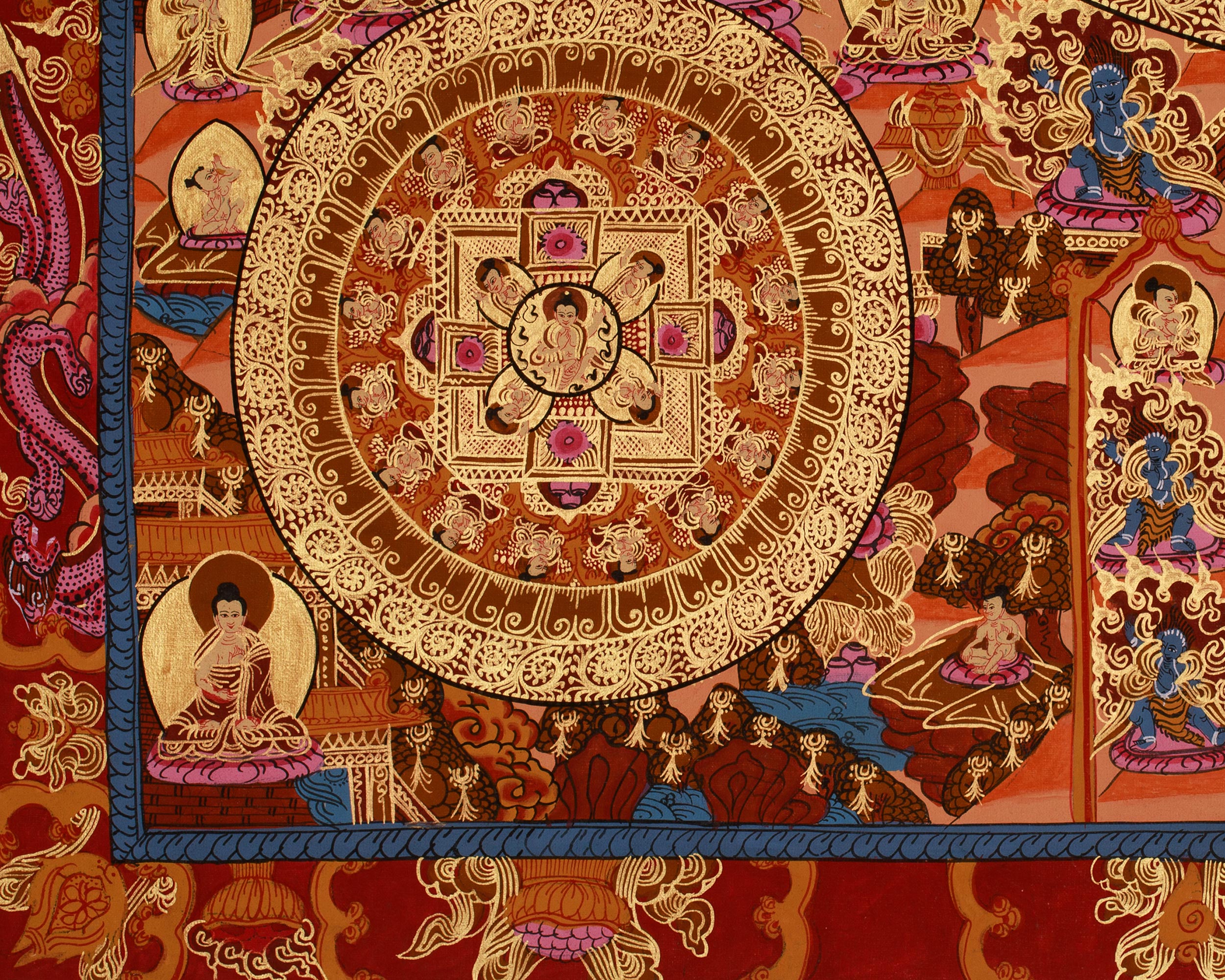 Hand-Painted Tibetan Buddha Mandala | Himalayan Art