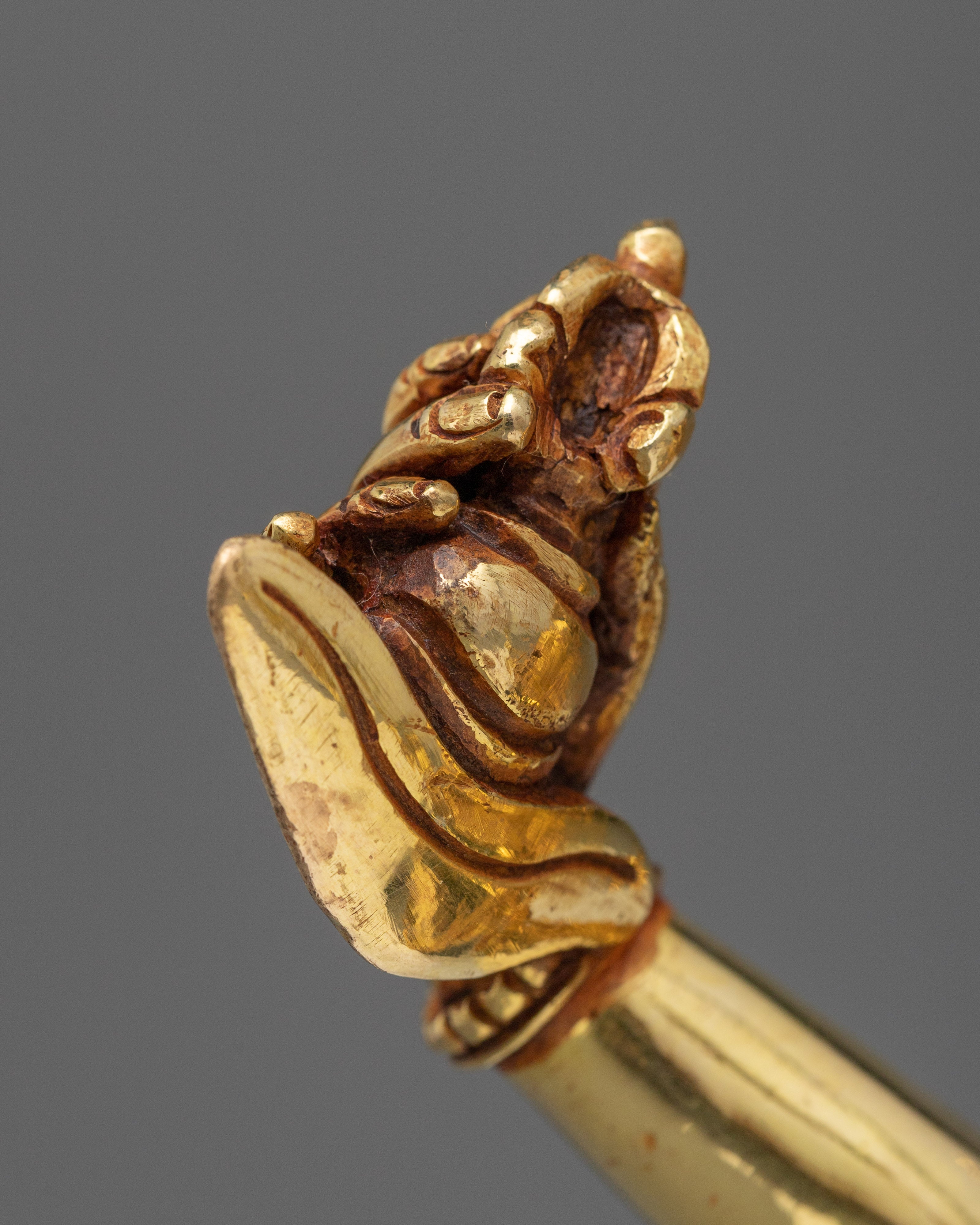 Guru Rinpoche and Two Disciples Statue | Serene Presence in Gleaming Copper