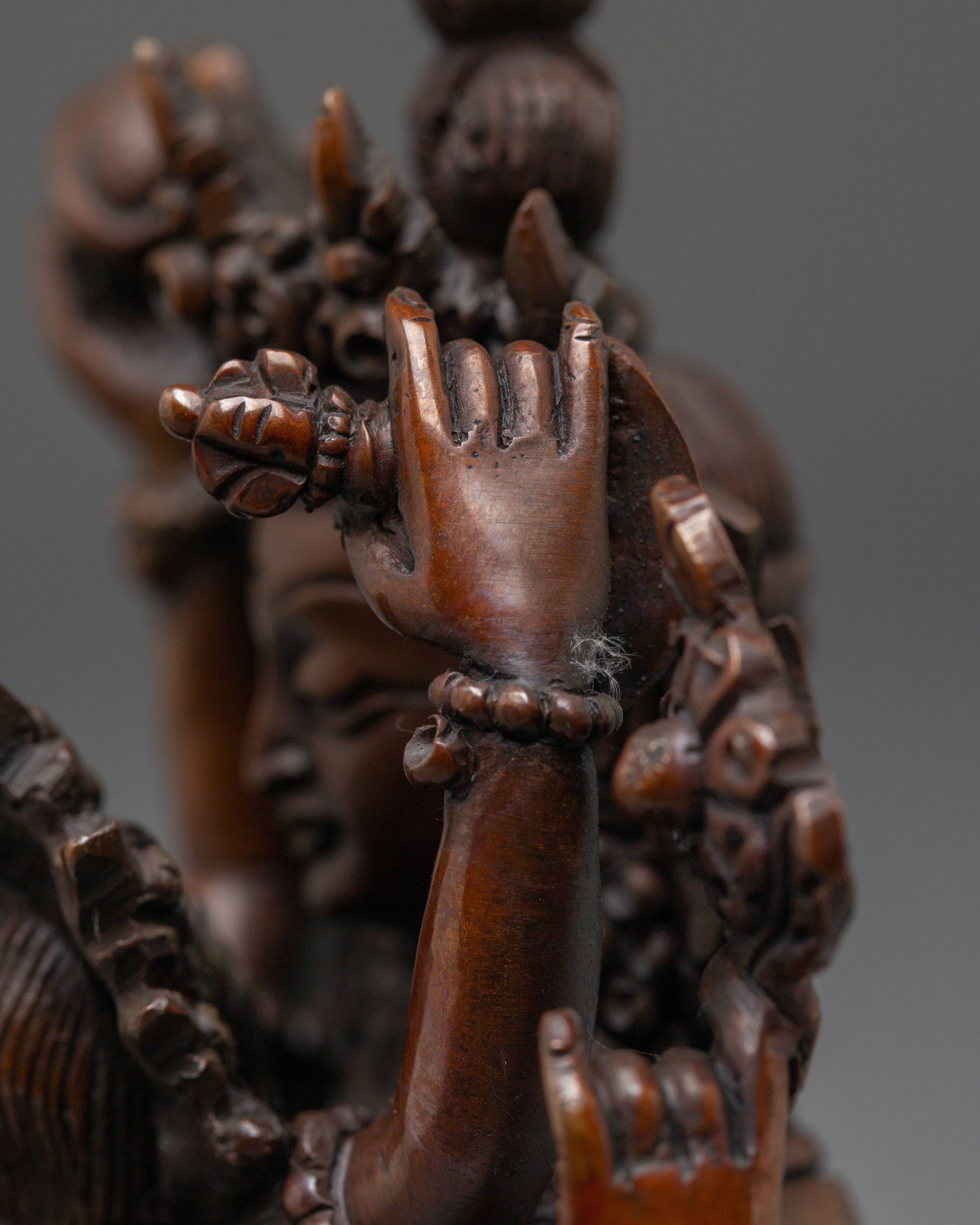 Red Chenrezig with Consort Oxidized Statue | Union of Compassion and Wisdom