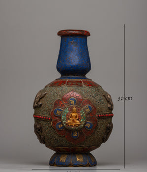 Tibetan Flower Vase Decor |  Infusing Traditional Elegance and Cultural Heritage