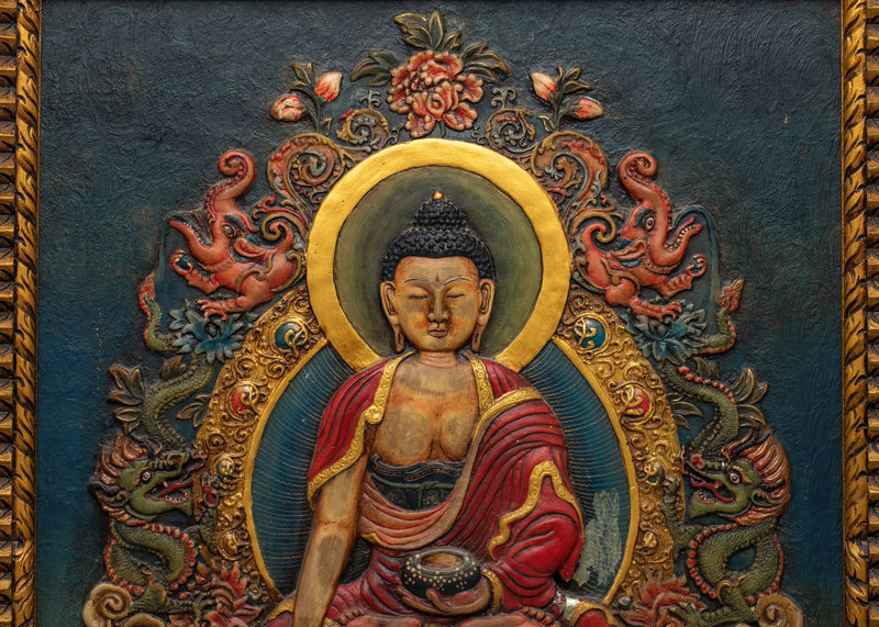 Shakyamuni Buddha Wooden Wall Art | Serene Presence Infused with Natural Beauty