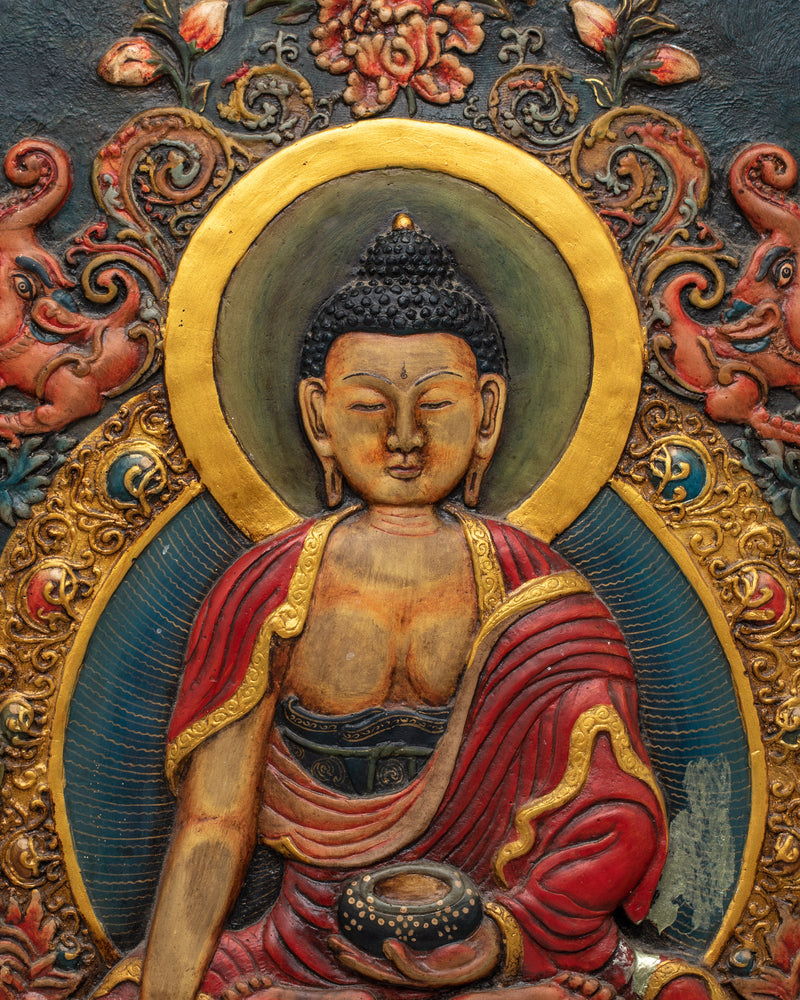 Shakyamuni Buddha Wooden Wall Art | Serene Presence Infused with Natural Beauty