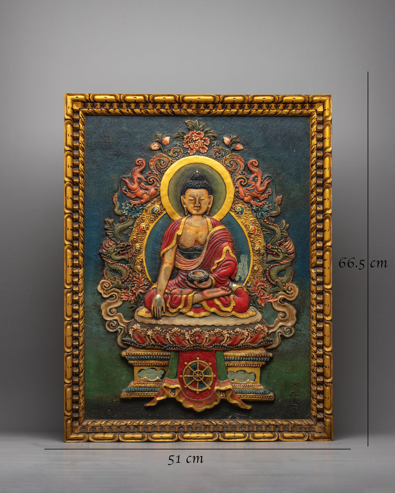 Shakyamuni Buddha Wooden Wall Art | Serene Presence Infused with Natural Beauty