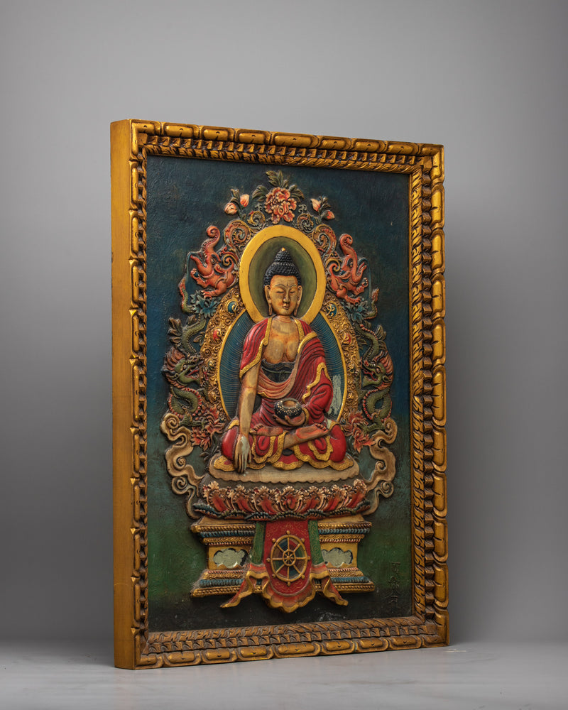 Shakyamuni Buddha Wooden Wall Art | Serene Presence Infused with Natural Beauty