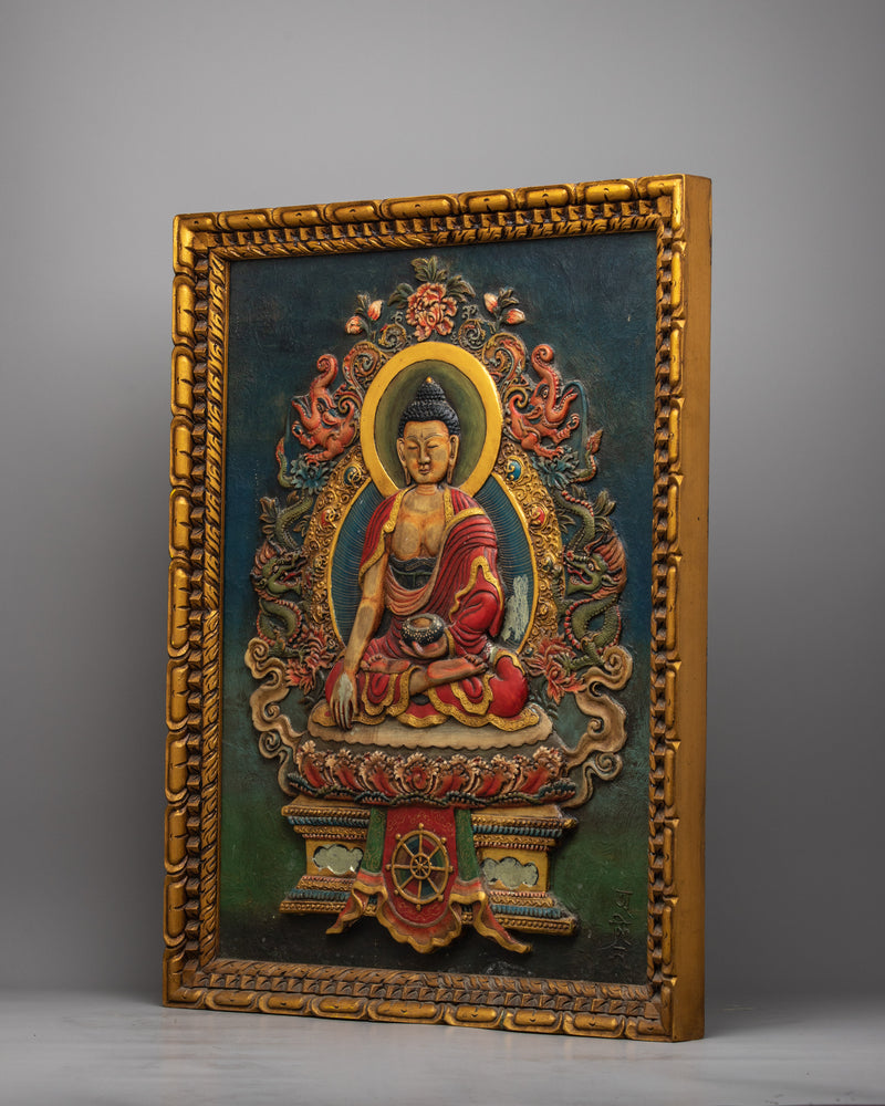 Shakyamuni Buddha Wooden Wall Art | Serene Presence Infused with Natural Beauty